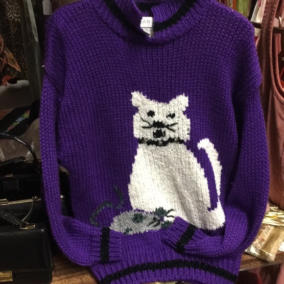 80s cat sweater